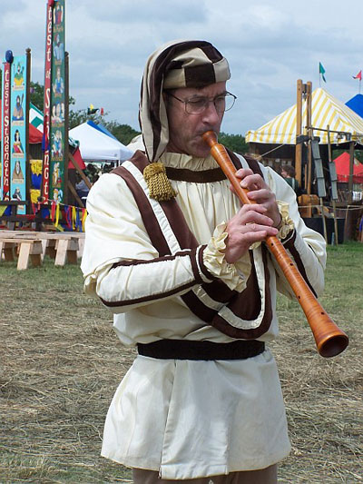 medieval shawm player